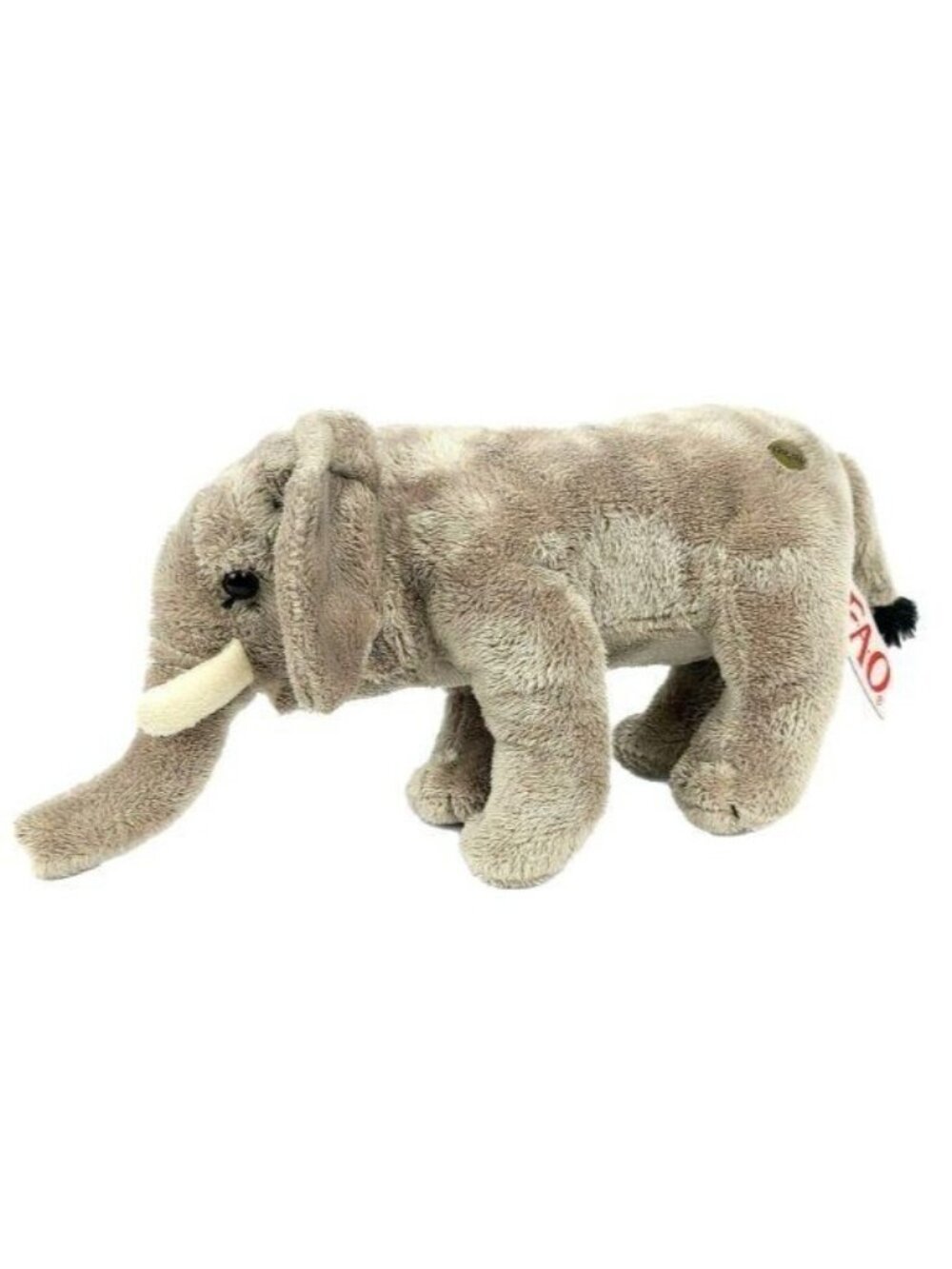 FAO Schwarz Elephant 10 inch Plush Tusks Gray Stuffed Animal Toys R Us Toy